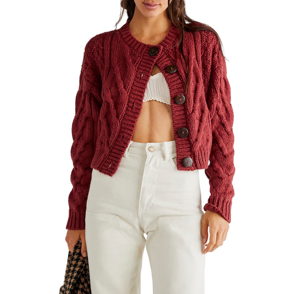 Free People Bonfire Cable Knit Cardigan