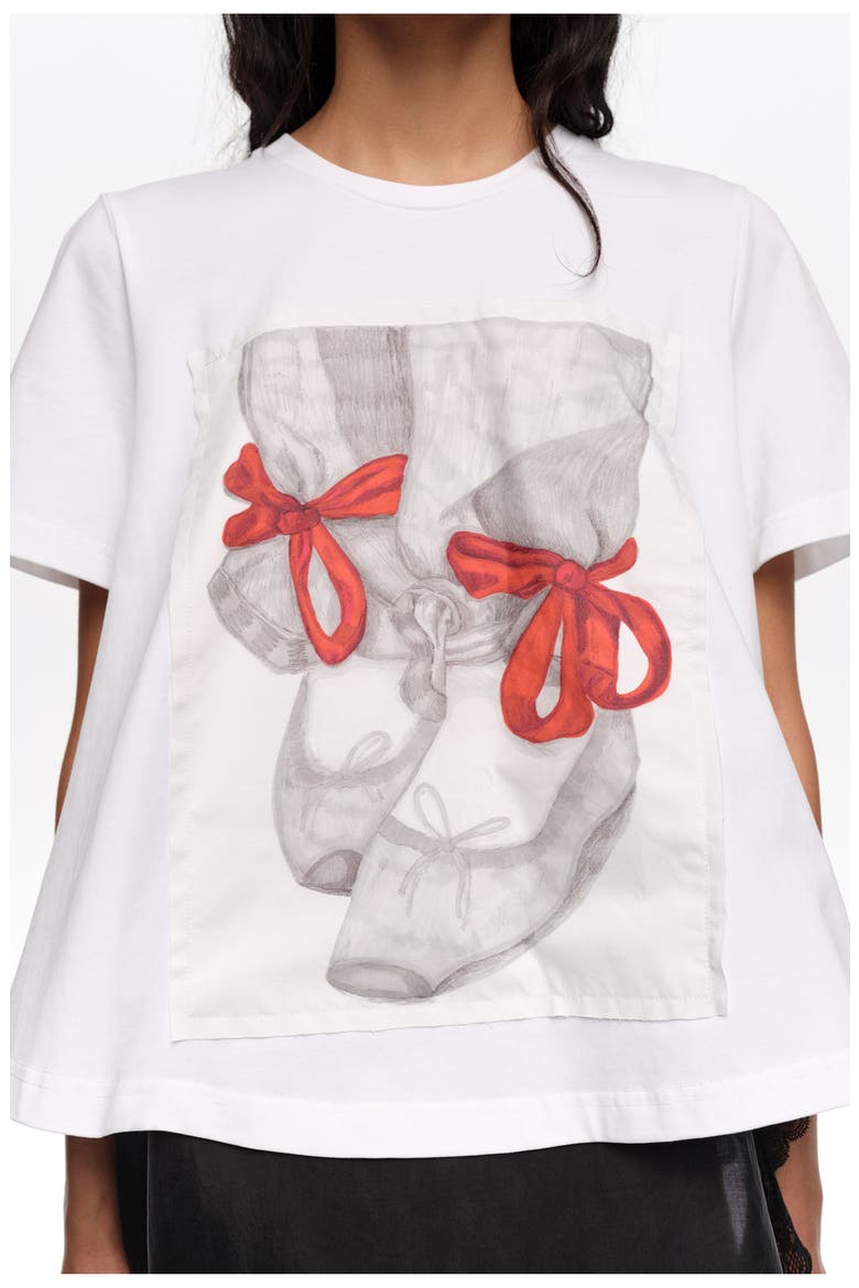 Ballerinas Logo A-Line T-Shirt, Alternate, color, WHITE