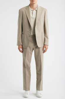 Vince Iker Khaki Cotton Blend Suit