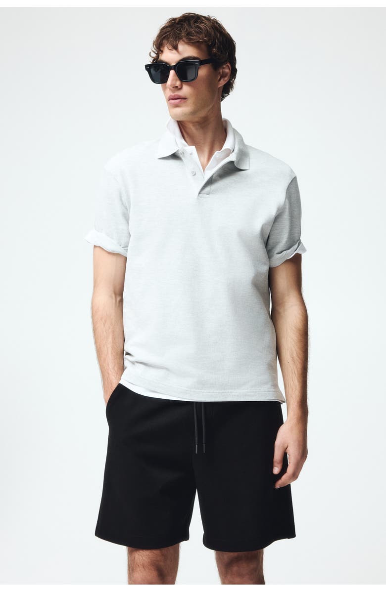 H&M Regular Fit Interlock Shorts, Alternate, color, Black