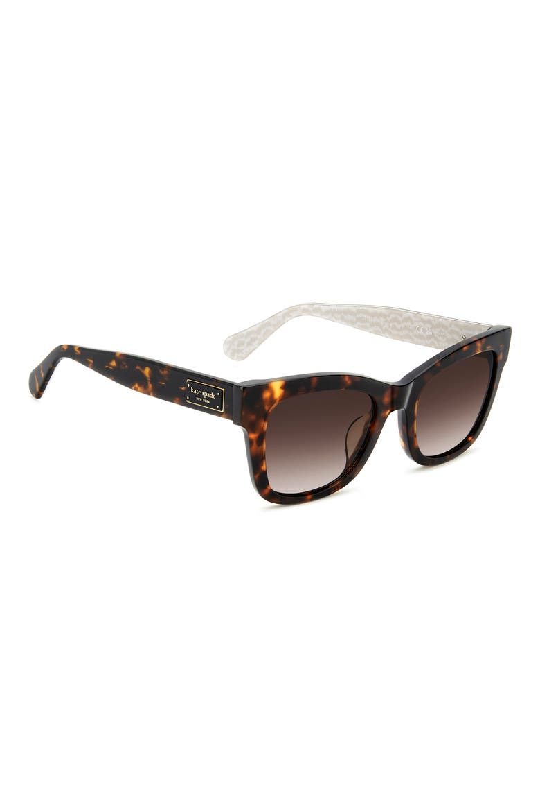 51mm gradient polarized square sunglasses, Alternate, color, HAVANA PATTERN BEIGE/ BROWN