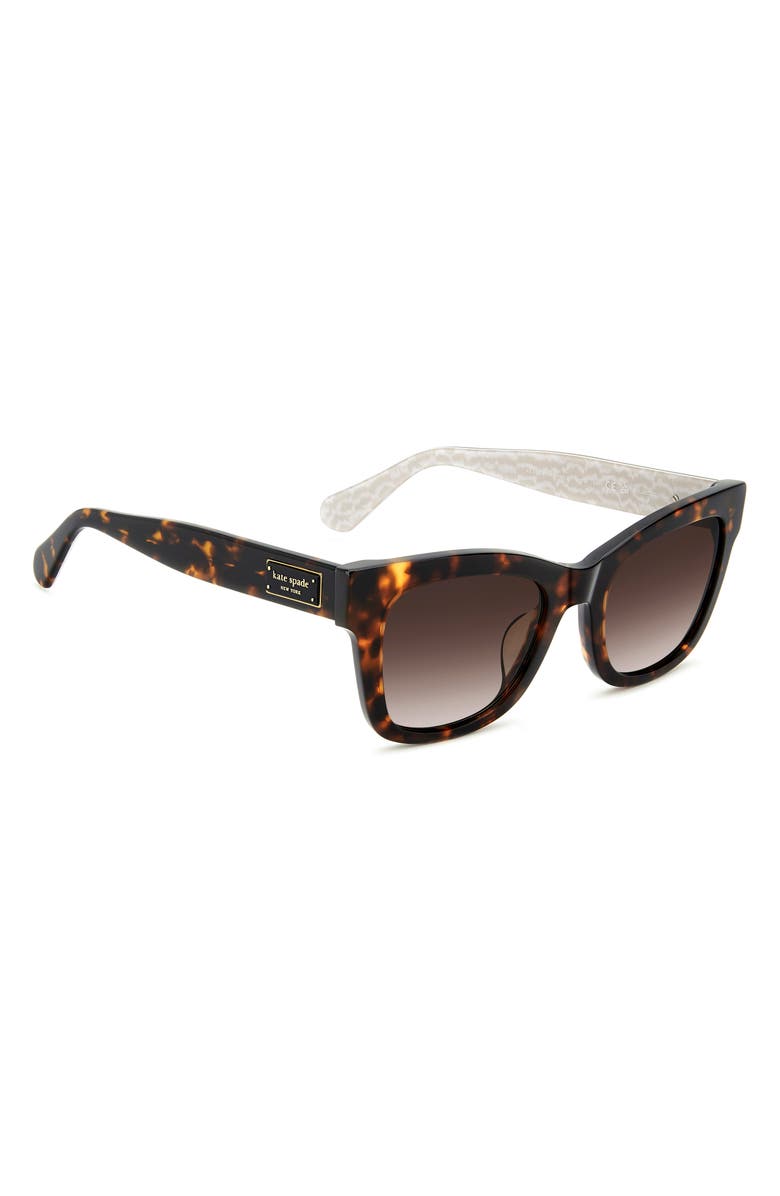 Kate Spade New York 51mm gradient polarized square sunglasses, Alternate, color, Havana Pattern Beige/ Brown