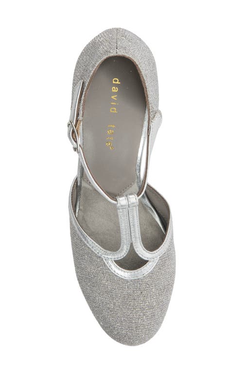 David Tate Fantastic T-strap Pump In Silver