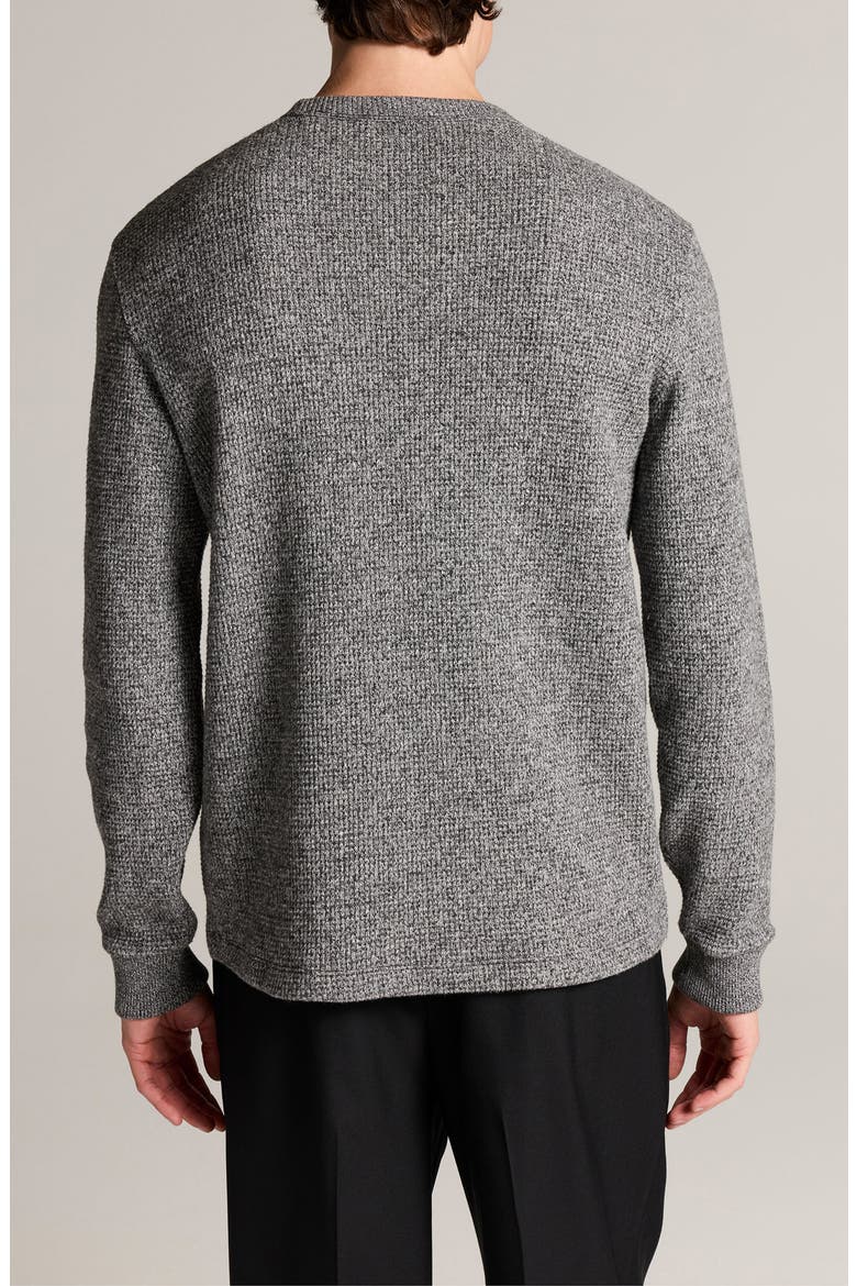 Brushed Waffle Crewneck Sweater, Alternate, color, HEATHER BLACK