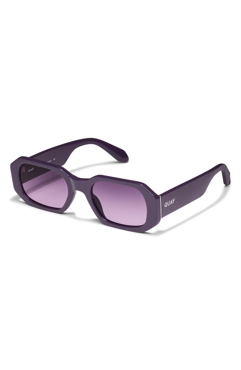 QUAY Hyped Up 53mm Gradient Square Sunglasses, Alternate, color, Amethyst/Dark Amethyst