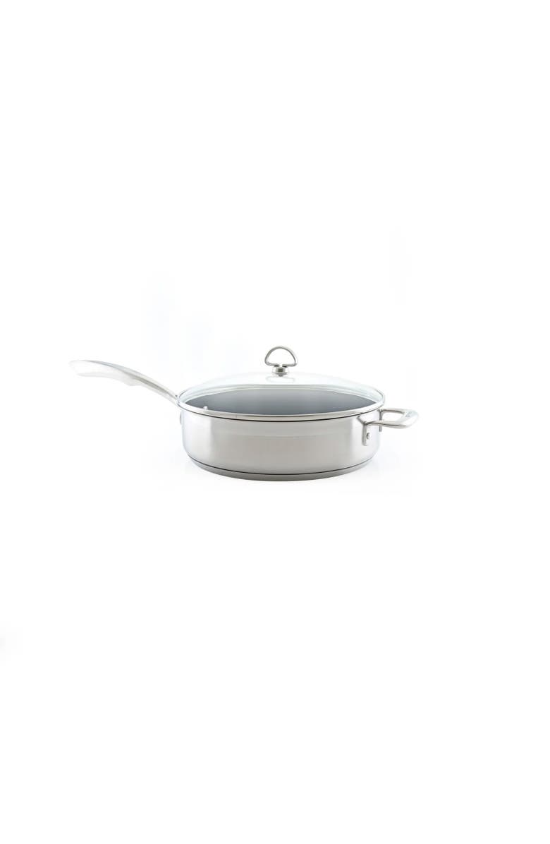 CHANTAL Induction 21 Saute Pan w/ Ceramic Coating & Glass Lid, 5 Quart, Alternate, color, Silver