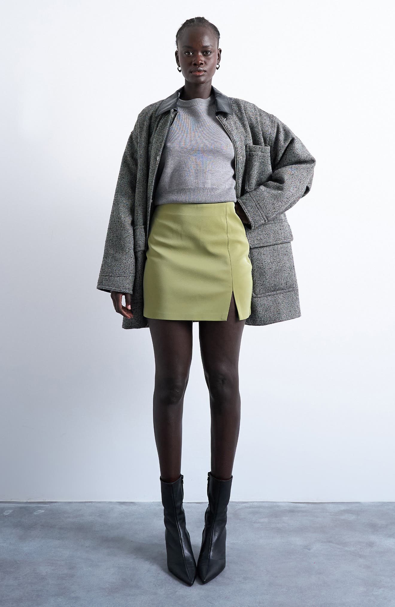 Topshop Faux Leather Miniskirt