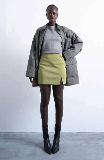 Topshop Faux Leather Miniskirt