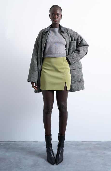 Topshop Faux Leather Miniskirt