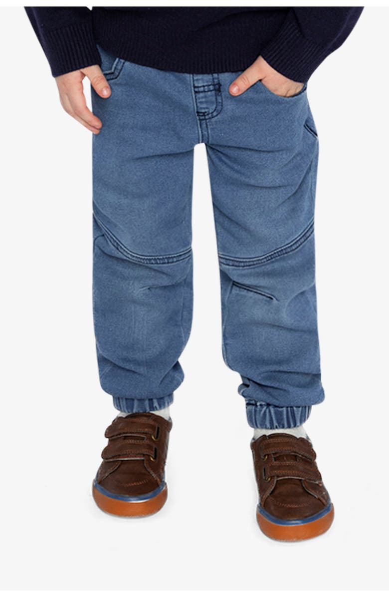 Deux par Deux Elastic Cuffs Relaxed French Terry Denim Jogger Pants, Alternate, color,
