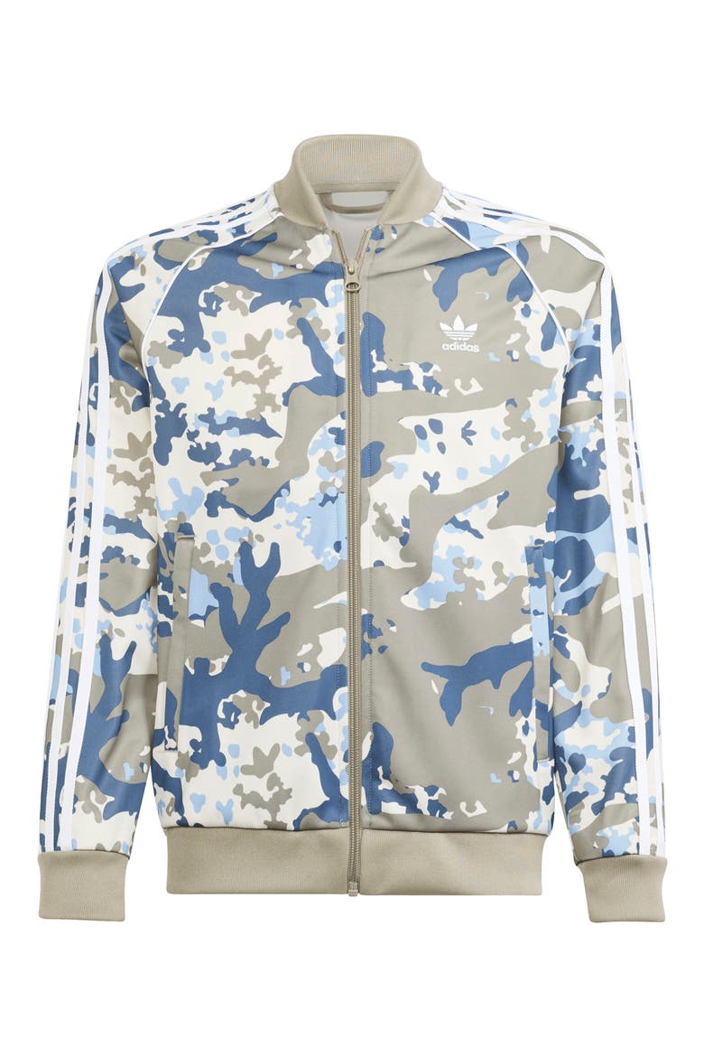 Kids' Camo Superstar Track Jacket, Main, color, SILVER PEBBLE
