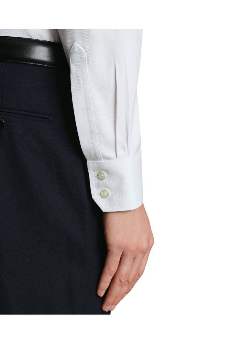 Non-iron Cutaway Collar Slim Fit Herringbone Shirt, Alternate, color, White