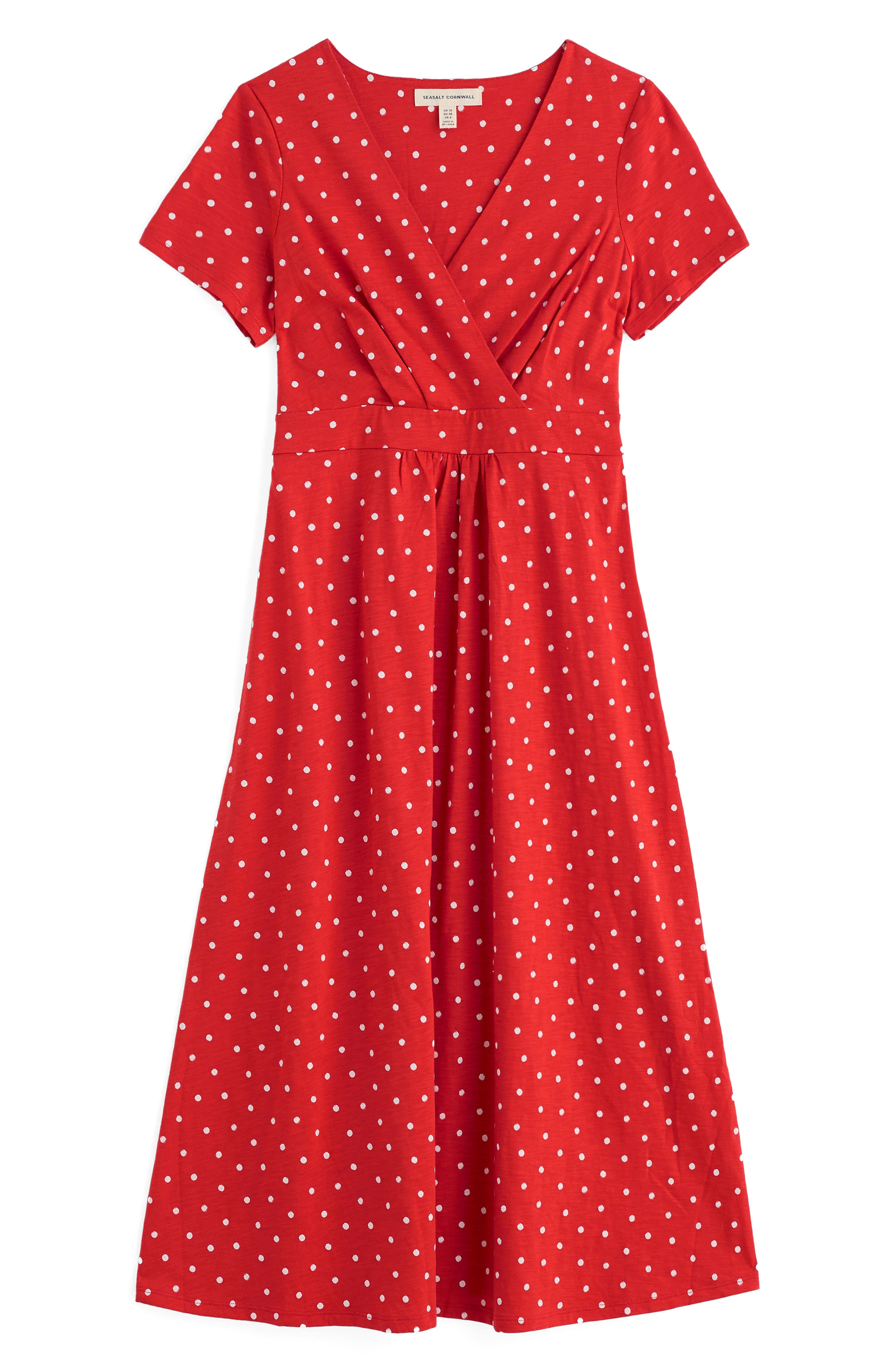Seasalt Cornwall Chapelle Dot Print Organic Cotton Jersey Midi
