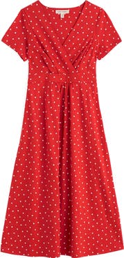 Seasalt Cornwall Chapelle Dot Print Organic Cotton Jersey Midi Dress