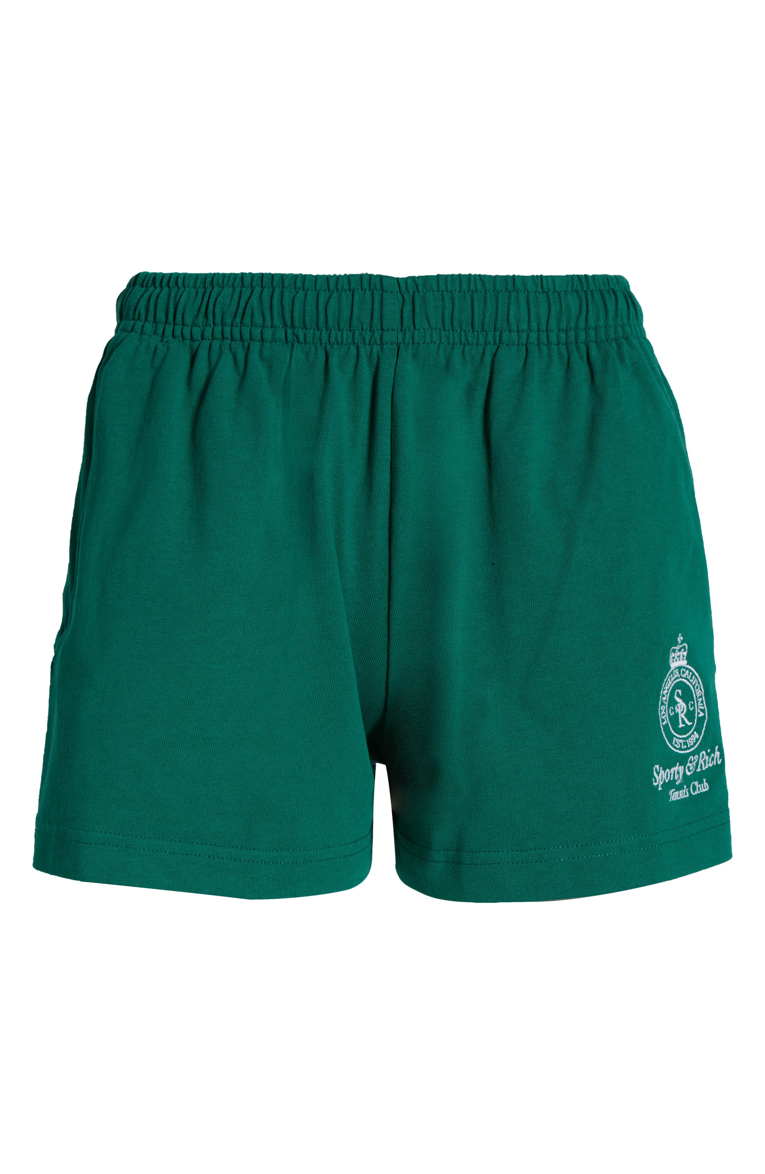 Sporty & Rich Crown Tennis Disco Graphic Cotton Sweat Shorts