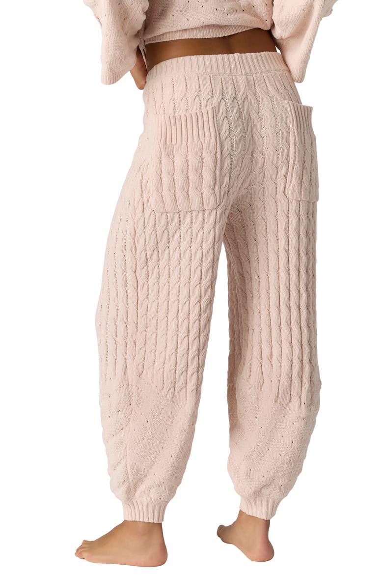 Intimately FP Fireside Crush Cable Knit High Waist Joggers, Alternate, color, CREAM