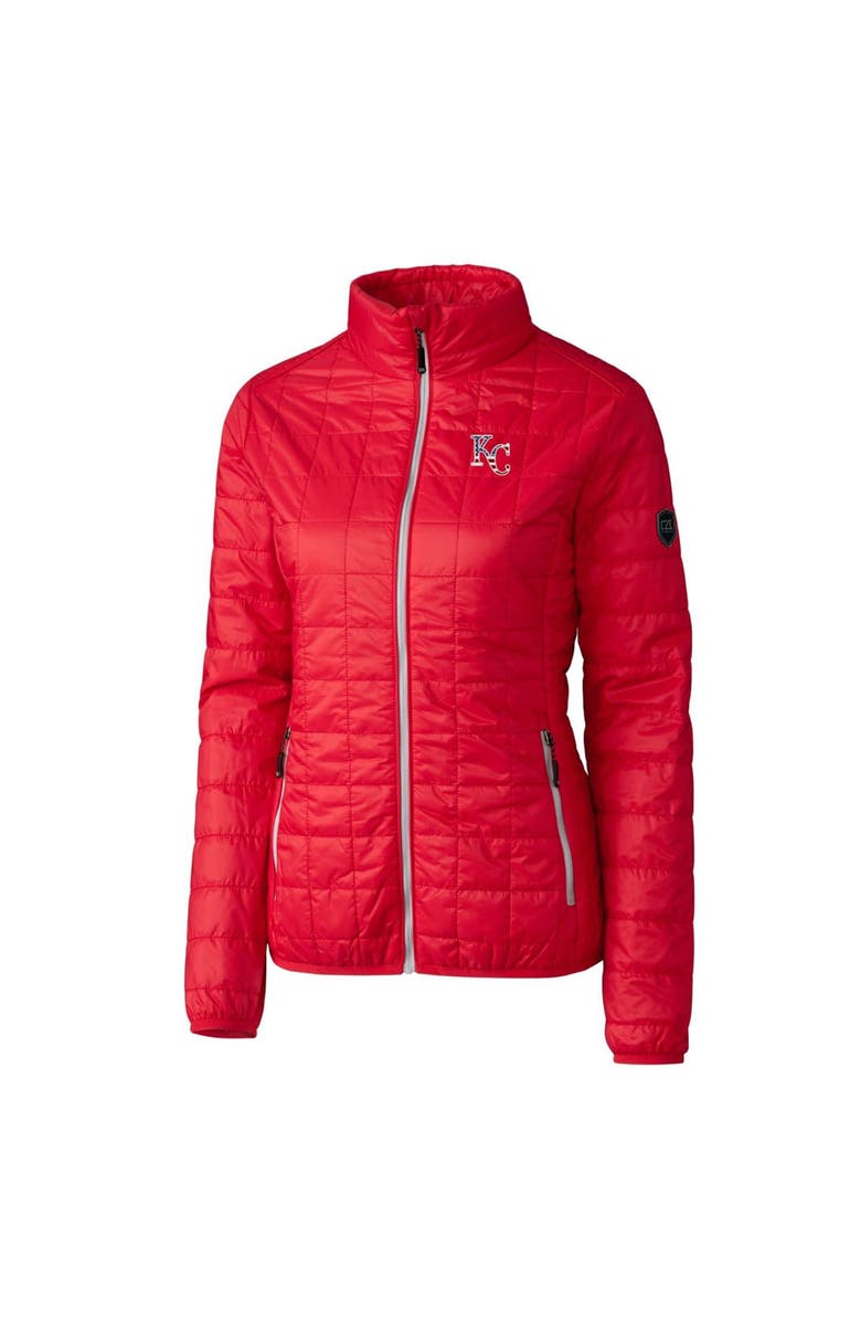 Cutter & Buck Women's Cutter & Buck Red Kansas City Royals Americana Logo Rainier PrimaLoft Eco Insulated Full-Zip Puffer Jacket, Alternate, color,