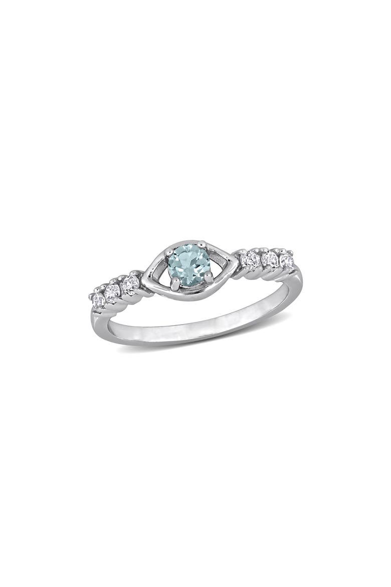 Sky Blue Topaz & White Sapphire Ring, Main, color, BLUE