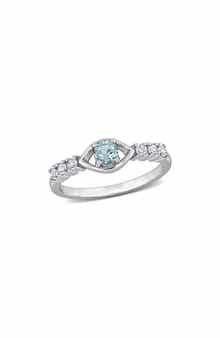 DELMAR Sky Blue Topaz & White Sapphire Ring
