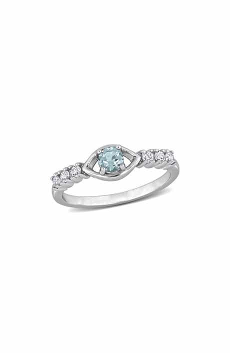 DELMAR Sky Blue Topaz & White Sapphire Ring