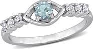 DELMAR Sky Blue Topaz & White Sapphire Ring