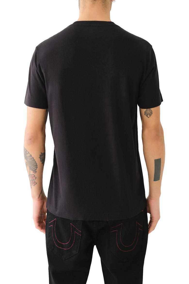 Frayed Arch Cotton Graphic T-Shirt, Alternate, color, JET BLACK