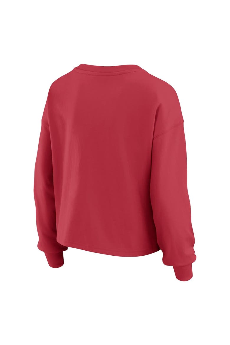 Women's WEAR by Erin Andrews Cardinal Arizona Cardinals Heavy Rugby Jersey Long Sleeve T-Shirt & Shorts Lounge Set, Alternate, color, Cardinal