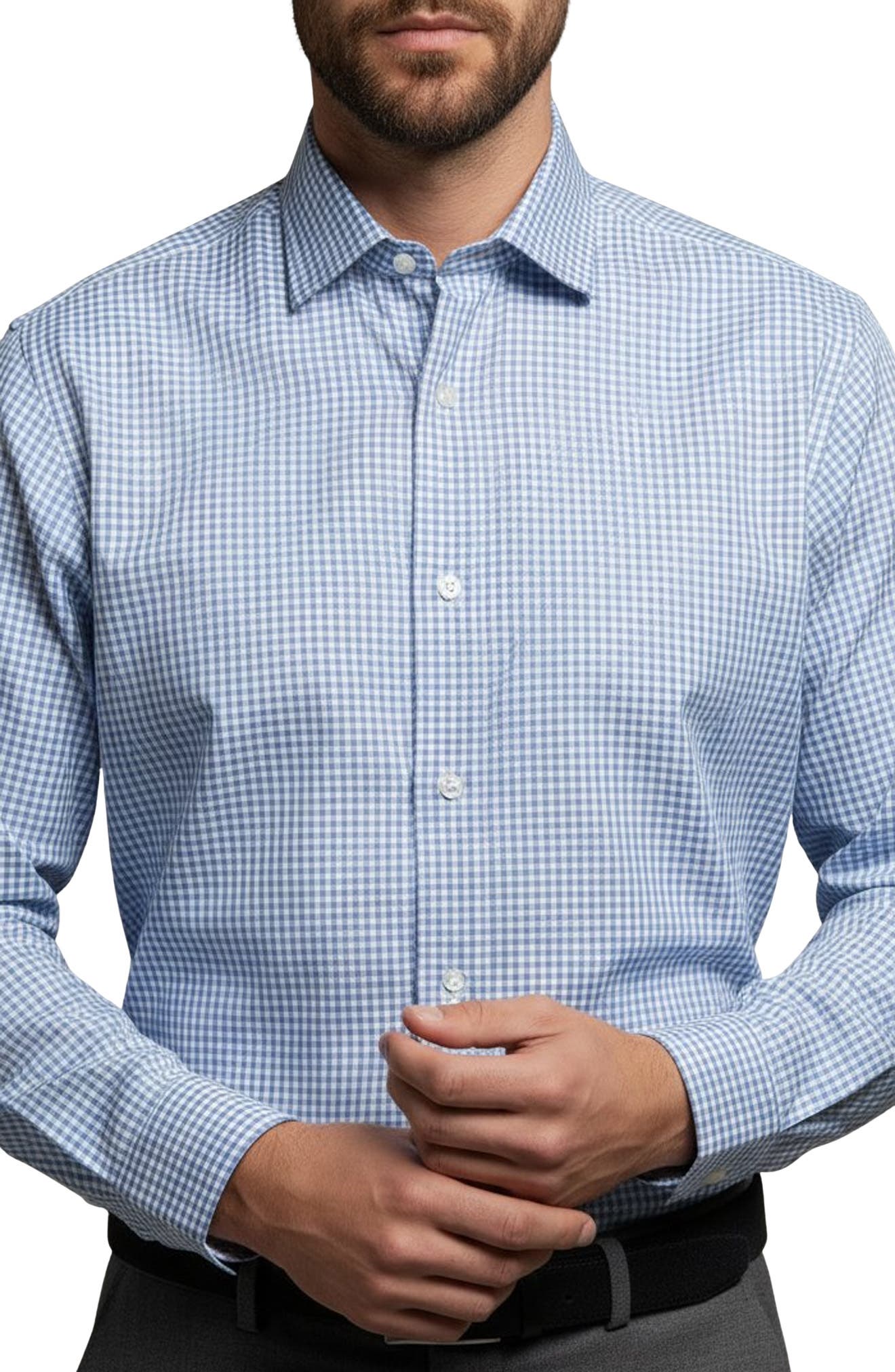 Mini Check Cotton Dress Shirt