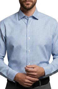 Tahari Mini Check Cotton Dress Shirt