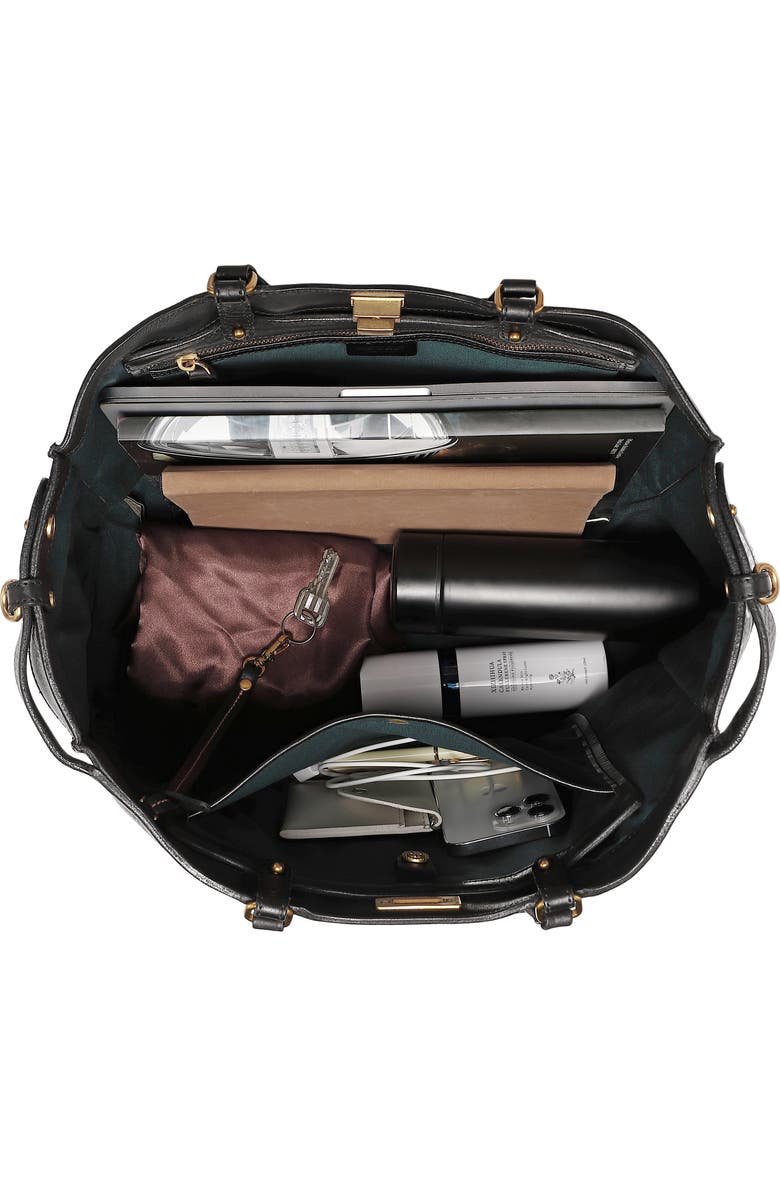 OLD TREND Ixia Genuine Leather Jet Set Travel Tote, Alternate, color, Taupe