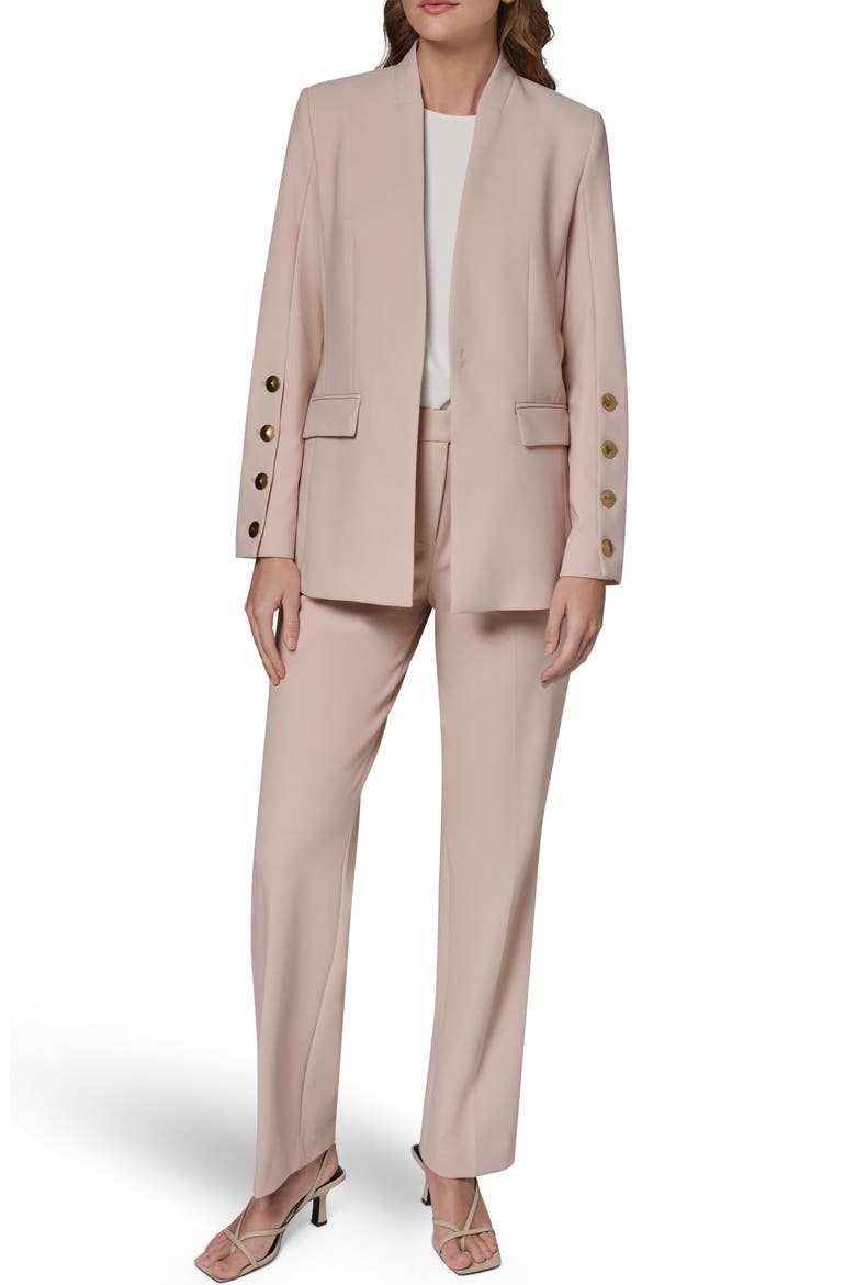 Button Sleeve Blazer, Alternate, color, SNOW PETAL