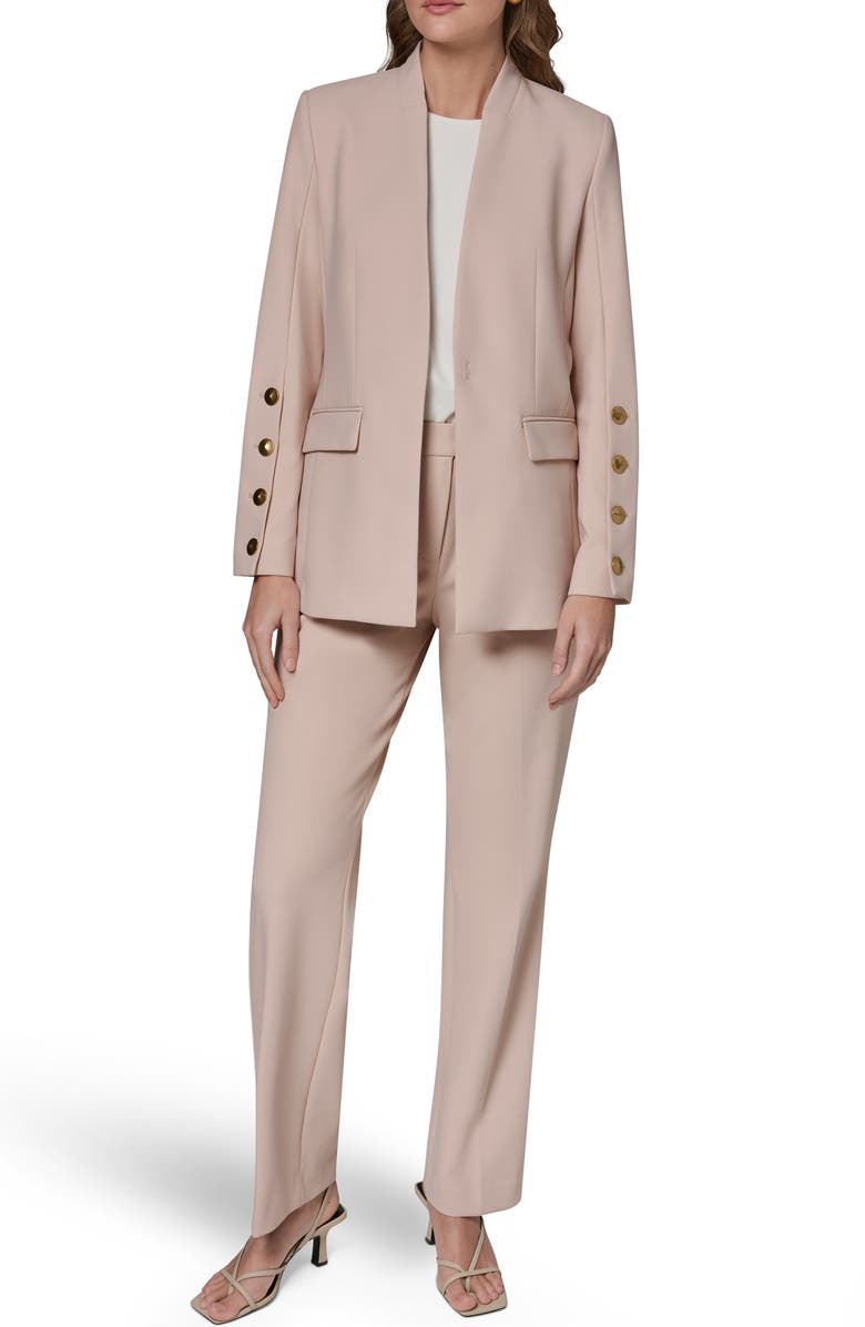 Donna Karan New York Button Sleeve Blazer, Alternate, color, Snow Petal