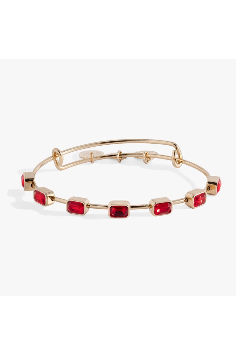 July Birthstone Emerald Cut Bangle, Main, color, Gold