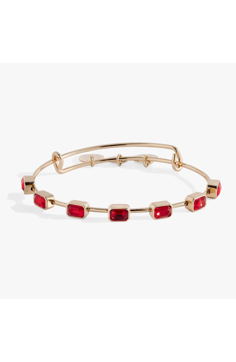 Alex and Ani July Birthstone Emerald Cut Bangle, Main, color, Gold