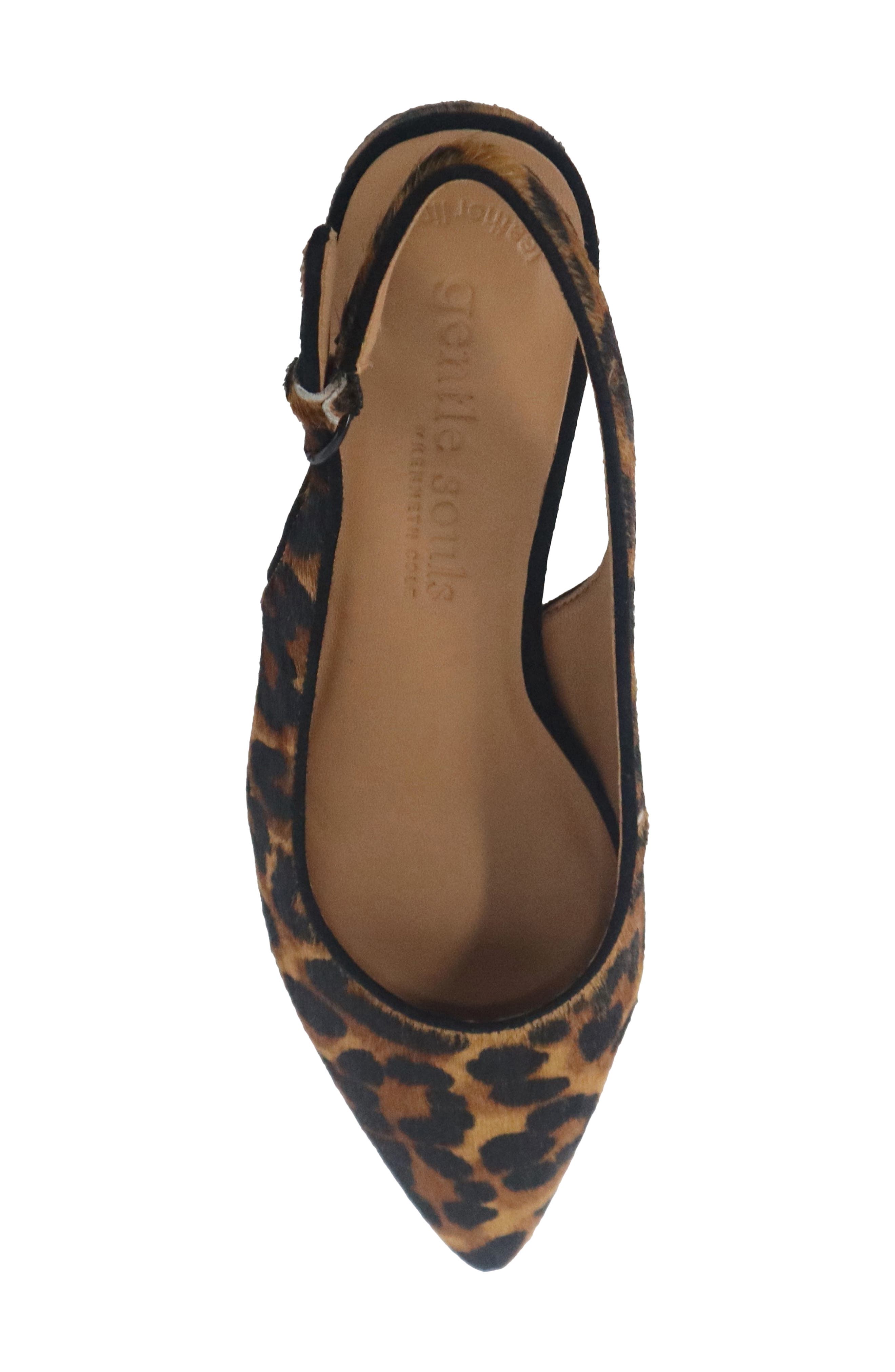 Gentle Souls Georgia Slingback Pointed Toe Pump, Alternate, color, Leopard Haircalf