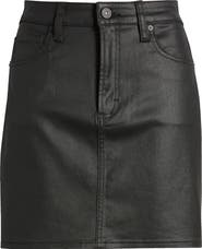 HIDDEN JEANS Coated High Waist Denim Skirt
