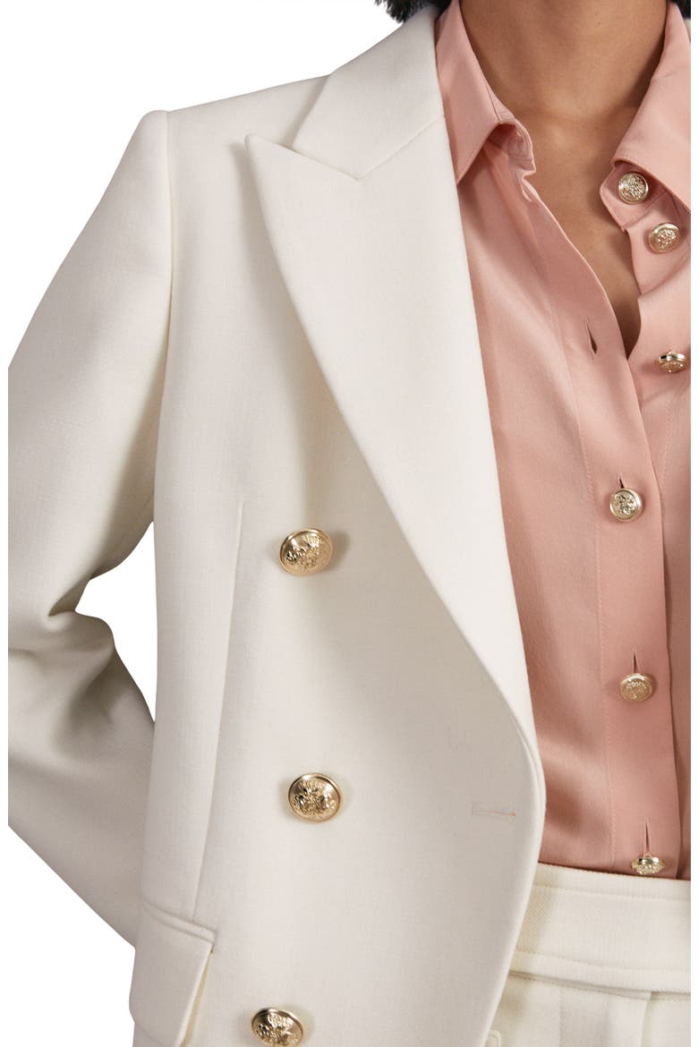 Lily Double Breasted Blazer, Alternate, color, WHITE