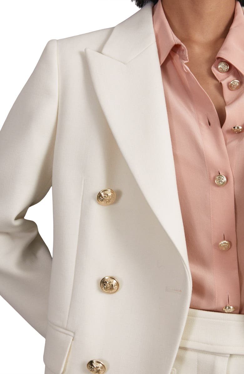 Reiss Lily Double Breasted Blazer, Alternate, color, White