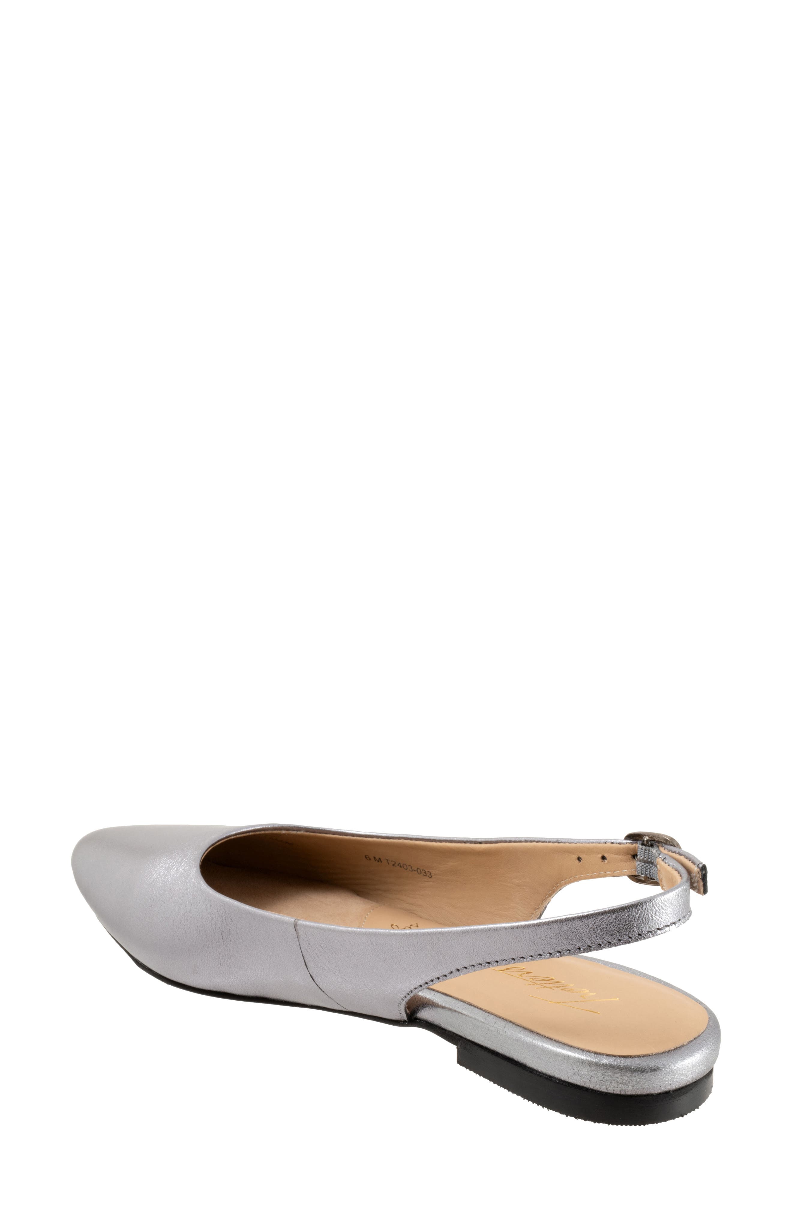 Evelyn Pointed Toe Slingback Flat - Multiple Widths Available, Alternate, color, PEWTER