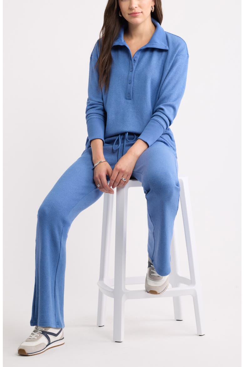 Waffle Flare Leg Pants, Alternate, color, BLUE GLORY