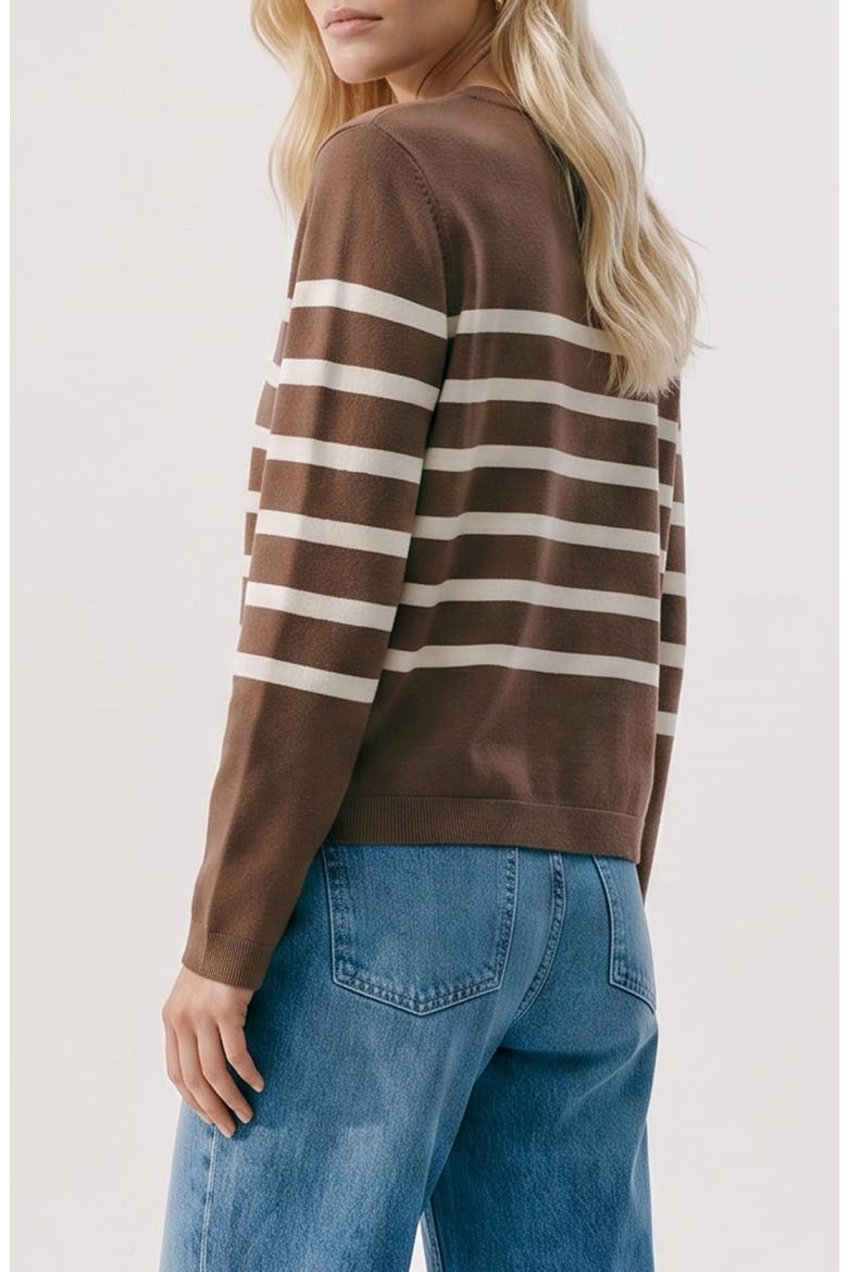 Saba Stripe Sweater, Alternate, color, COCOA BROWN STRIPES BIRCH