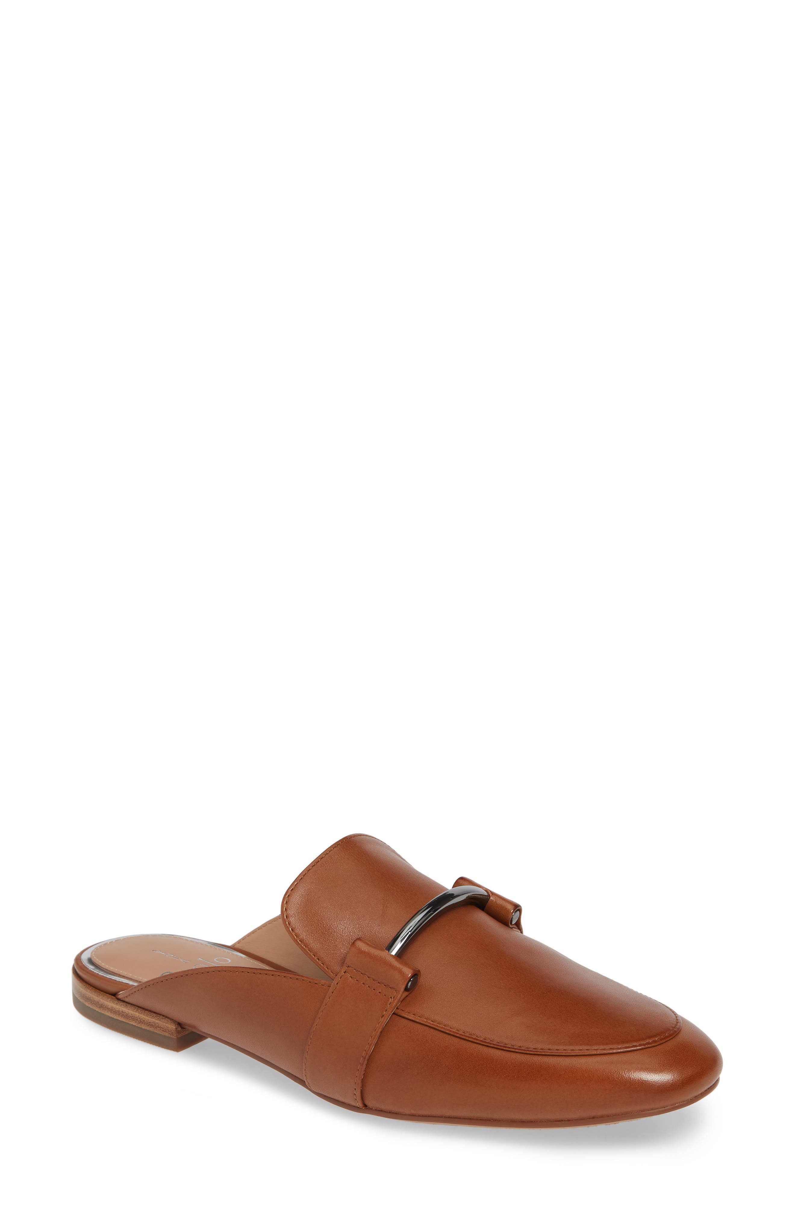 Annette Loafer Mule, Main, color, COGNAC LEATHER