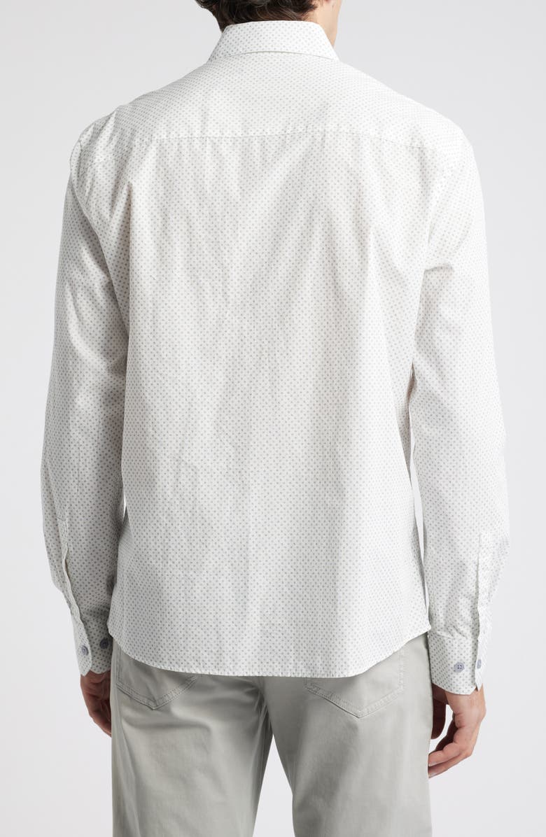 Robert Barakett Evender Microdot Print Button-Up Shirt, Alternate, color, White