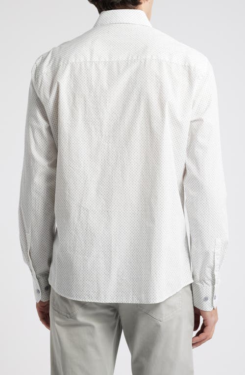 Robert Barakett Evender Microdot Print Button-up Shirt In White