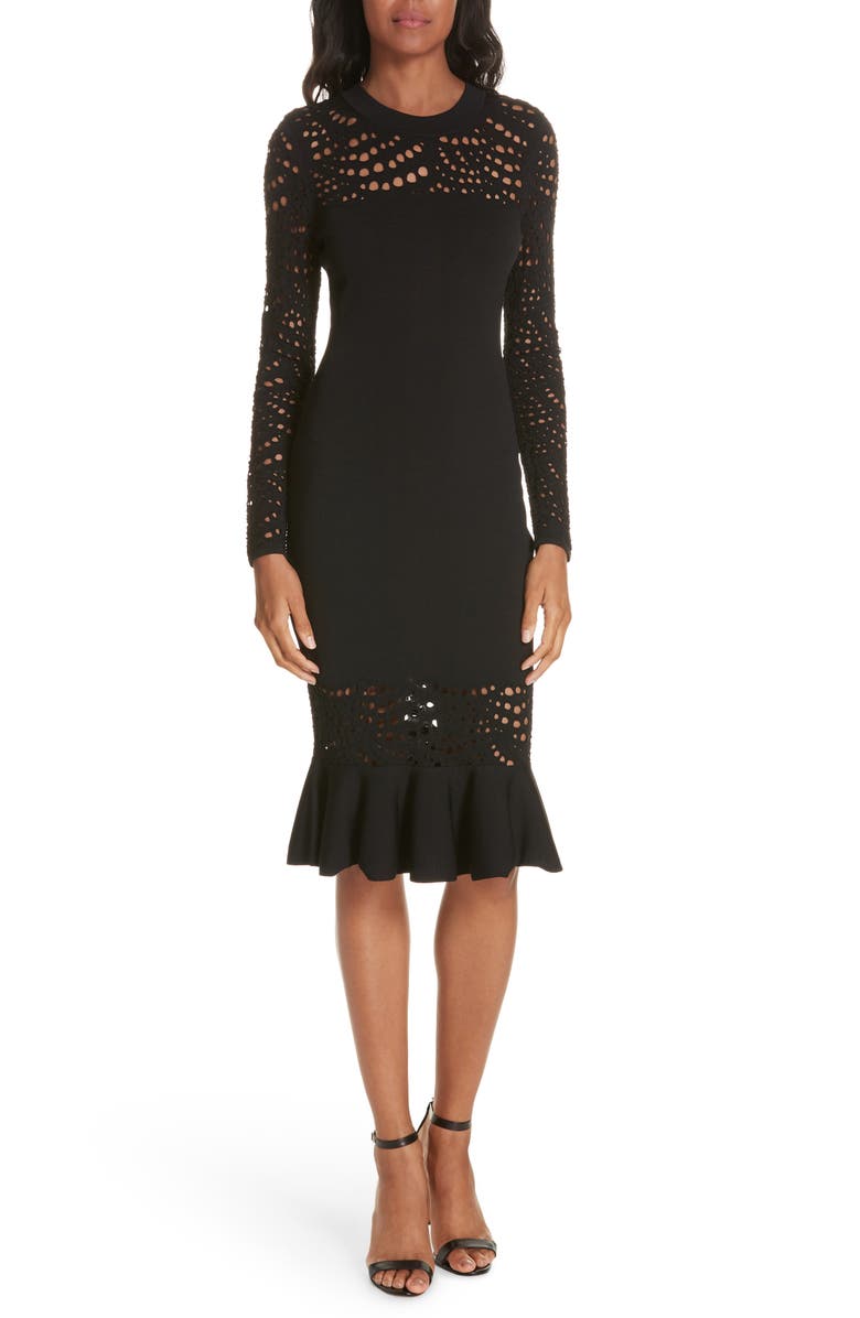 Milly Lace Pointelle Mermaid Midi Dress, Main, color, 