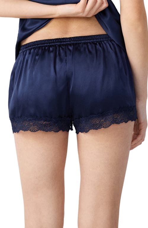 Etam Milky Silk Pajama Shorts In Blue