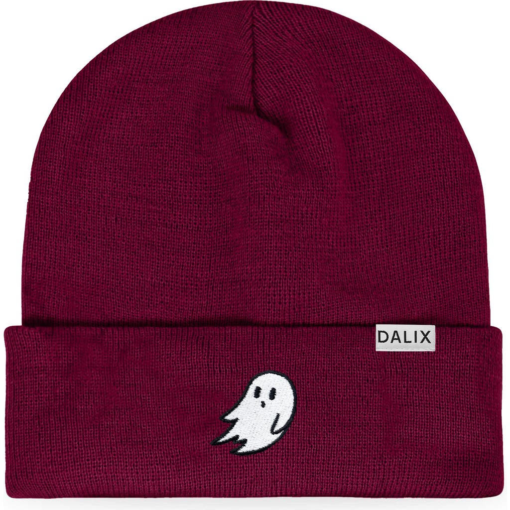 Dalix Ghost Beanie In Maroon