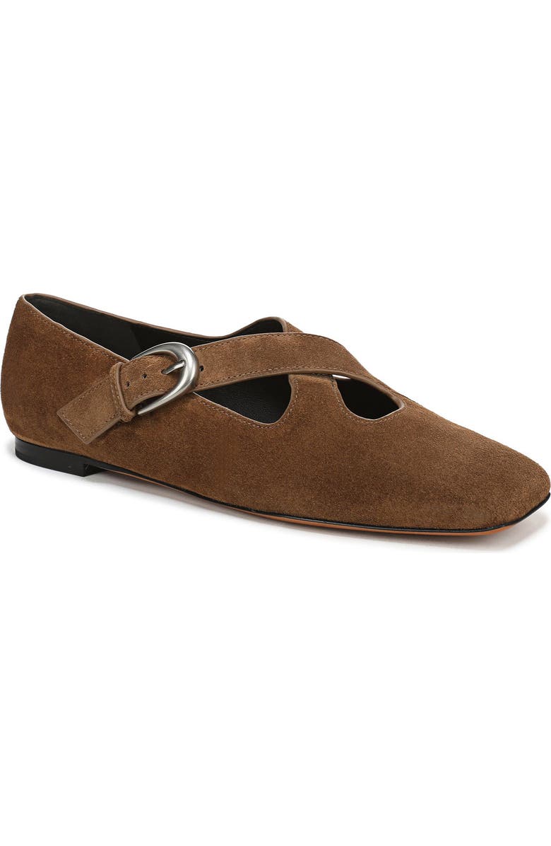 Vince Cici Cross Strap Flat, Main, color, Elmwood