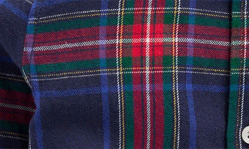 Mini Boden Kids' Plaid Cotton Flannel Button-up Shirt In Blue