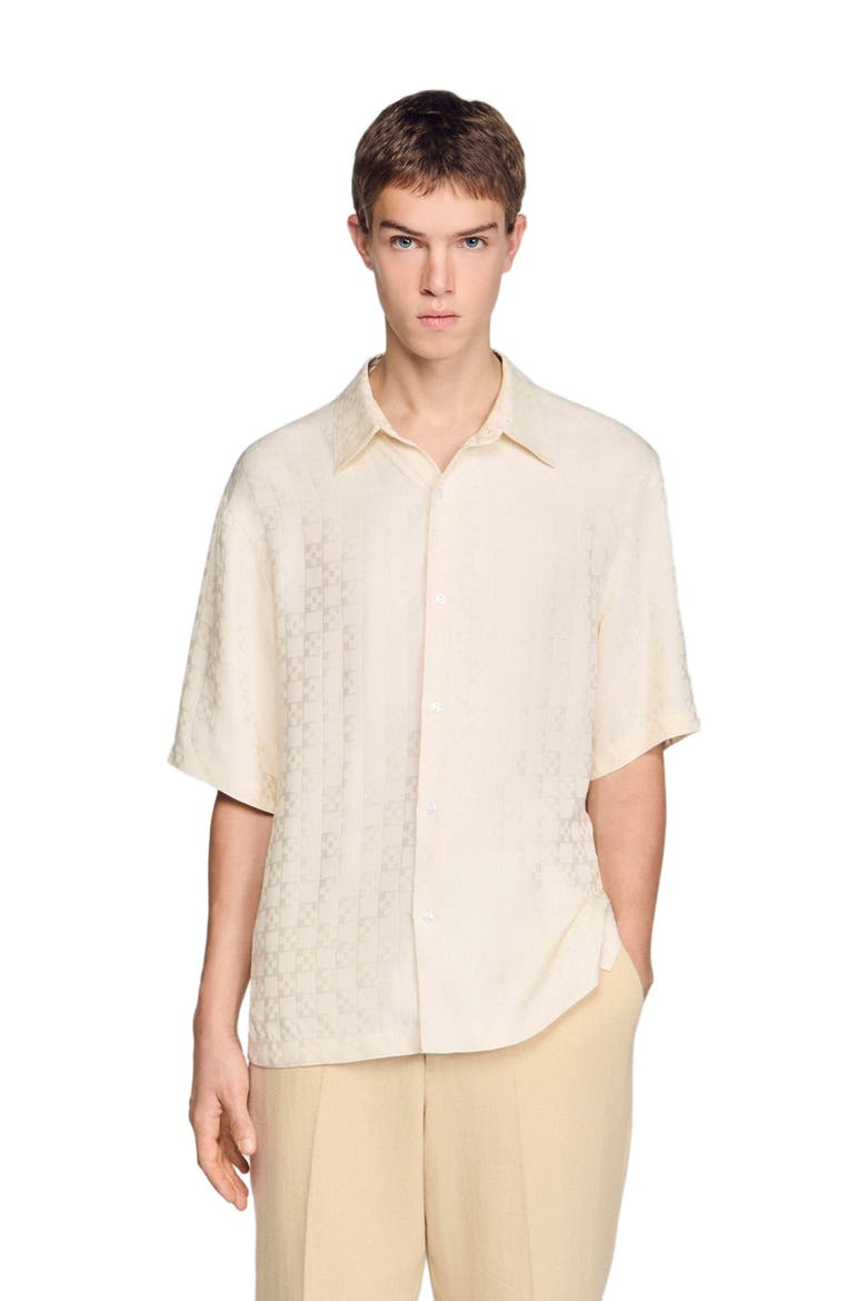 Square Cross loose-fit shirt, Main, color, White